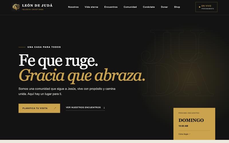 Homepage of the Iglesia León de Judá website